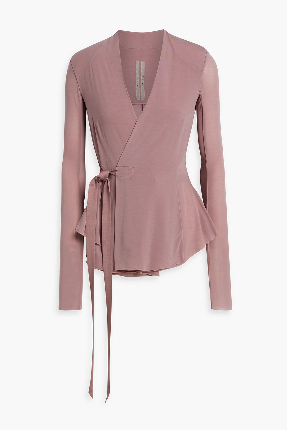 Rick Owens Hollywood Cupro-blend Wrap Jacket In Antique Rose