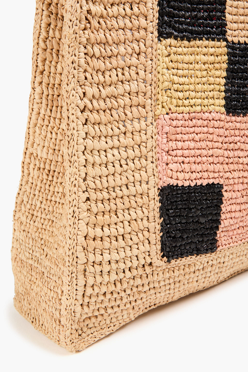 Sandro Tote Bag Aus Stroh Mit Karomuster In Bunt