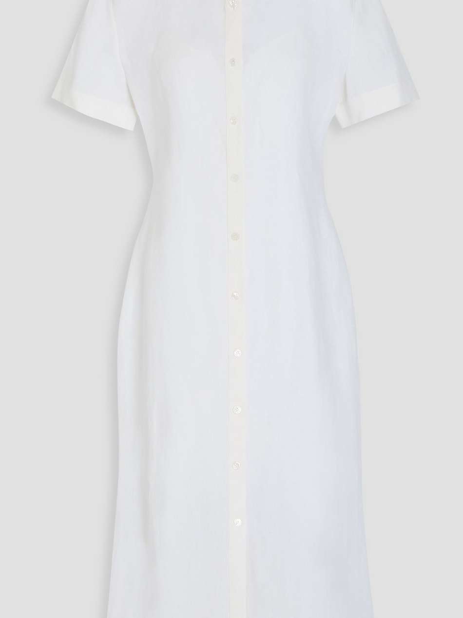 linen midi shirt dress