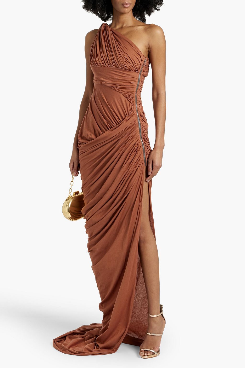 RICK OWENS Lido one-shoulder draped cotton-jersey gown