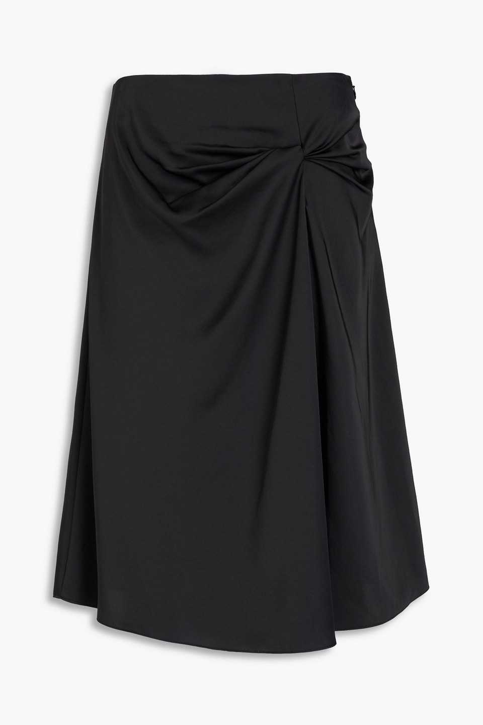 Theory - Twisted satin skirt - Black - US 10