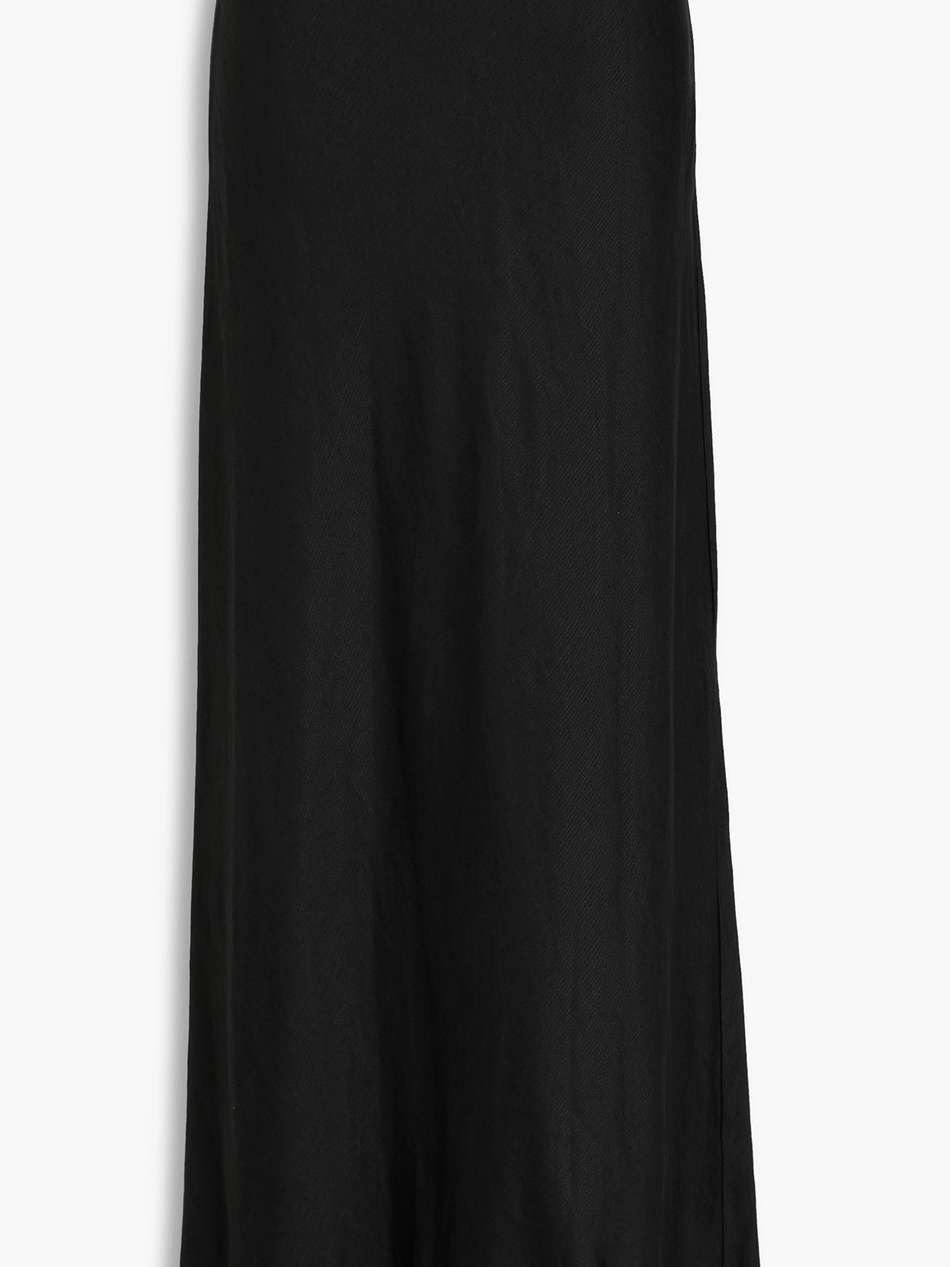 linen-blend twill maxi skirt