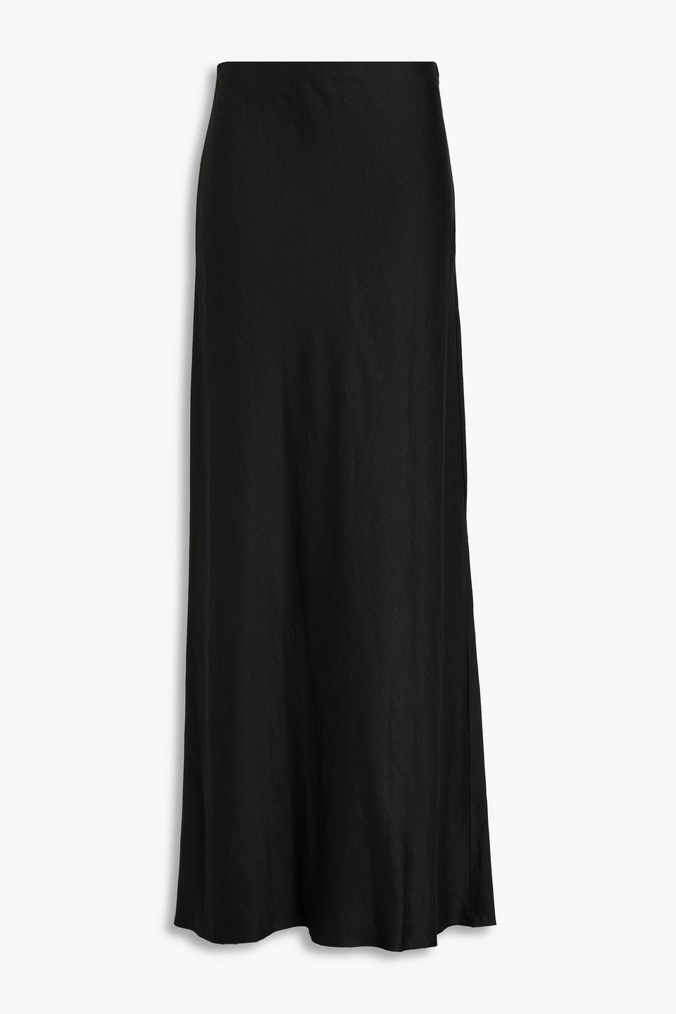 Linen-blend twill maxi skirt