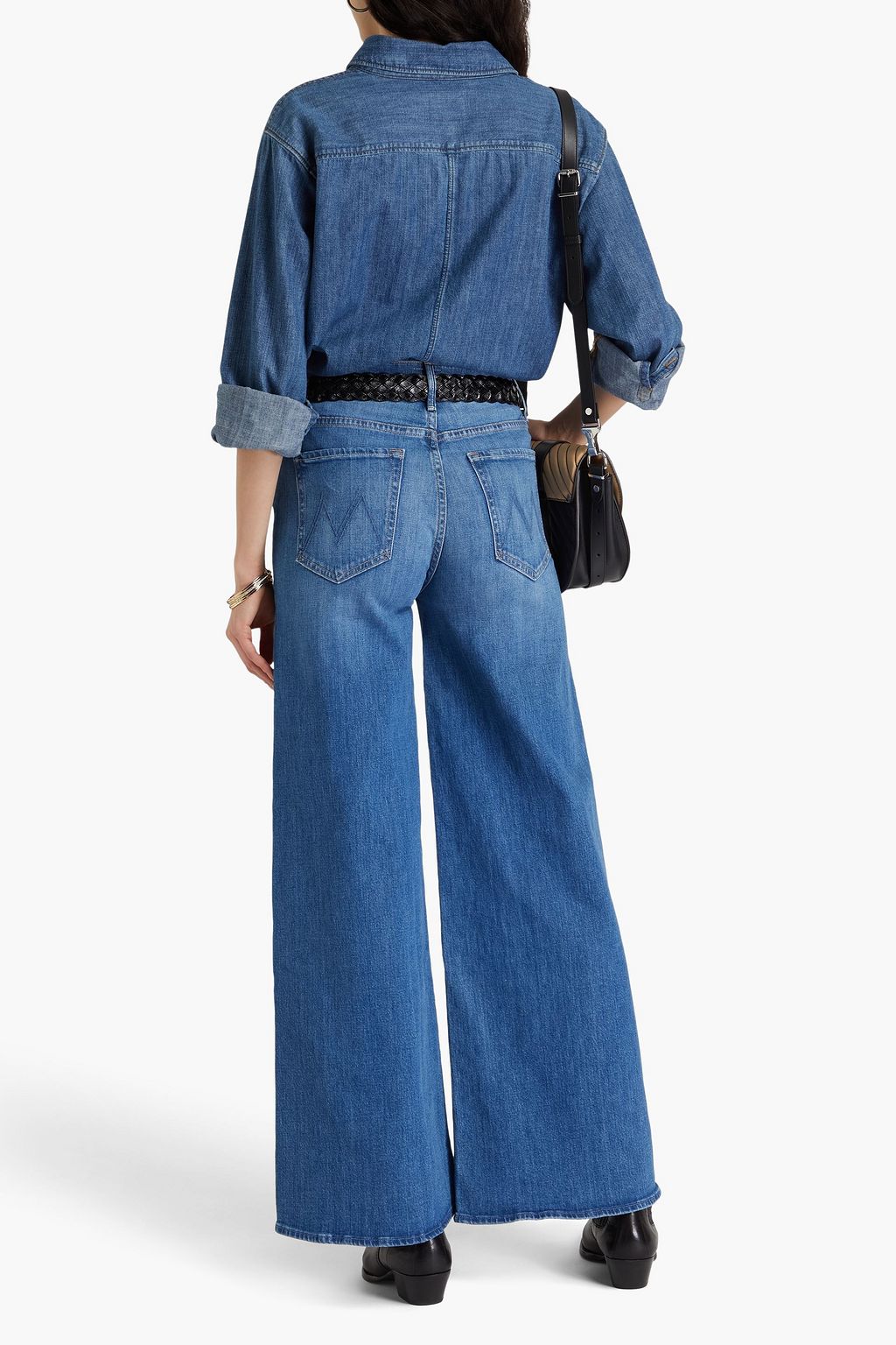 MOTHER The Undercover hoch sitzende Jeans mit weitem Bein in ausgewaschener Optik