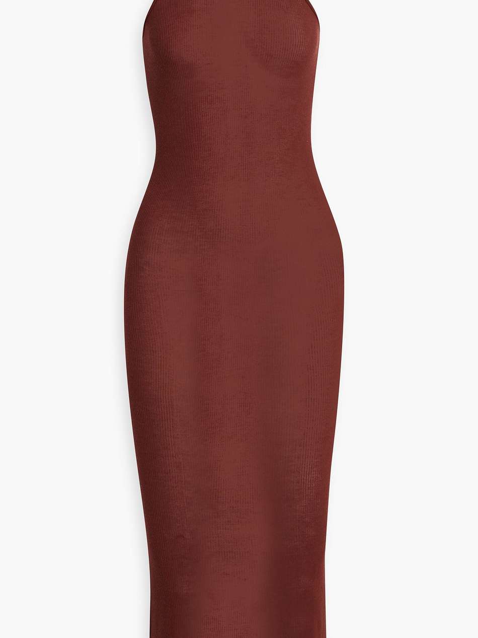 ribbed jersey midi dress