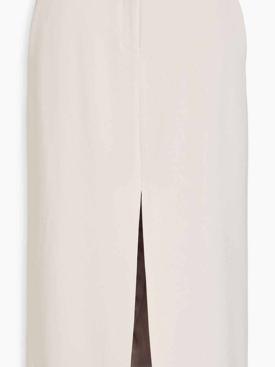 crepe midi pencil skirt