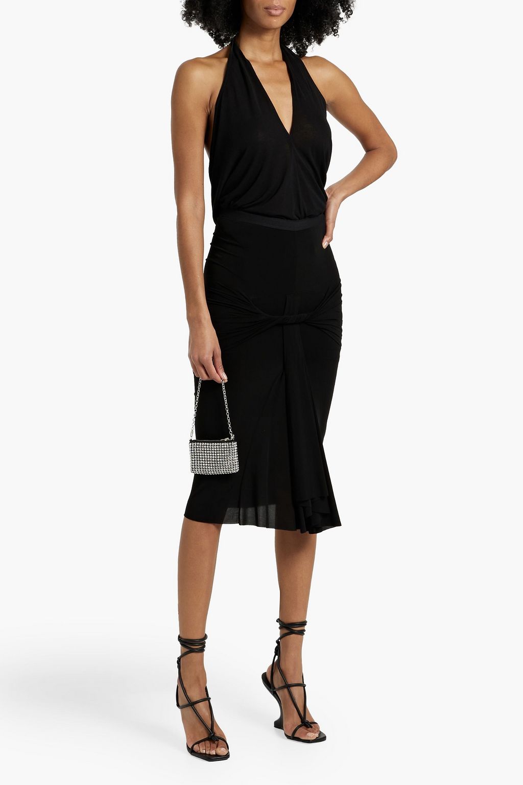 RICK OWENS Open-back jersey halterneck top