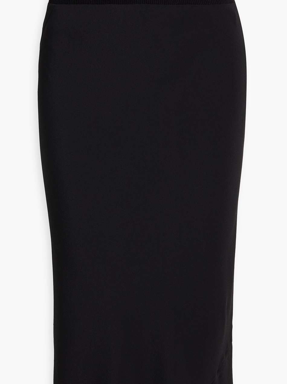 crepe de chine midi skirt