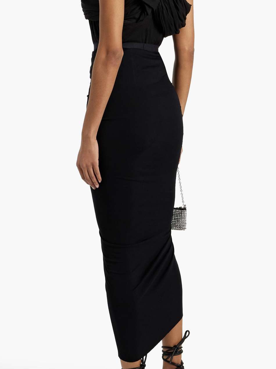 harness draped cotton-jersey top