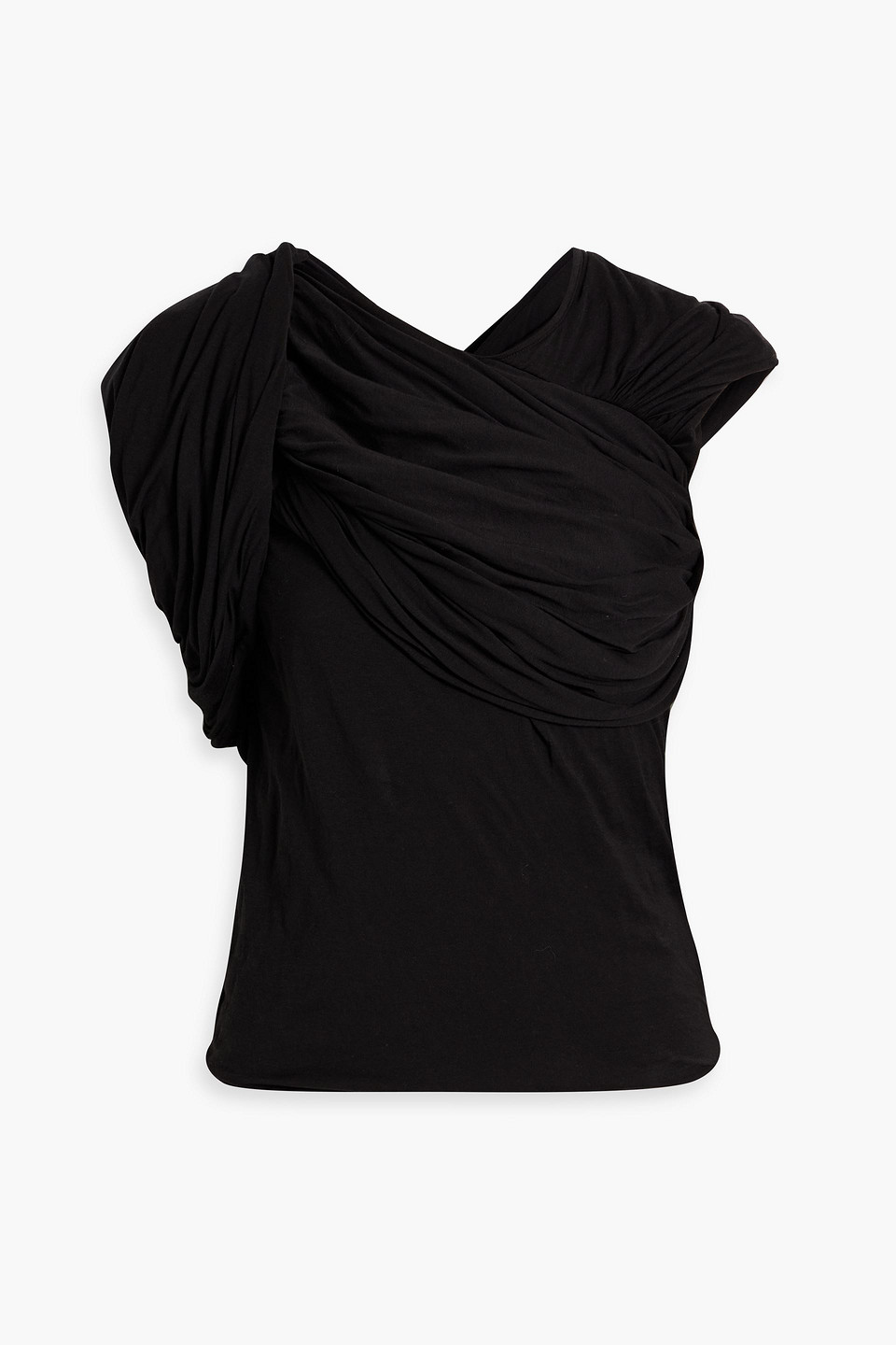 Rick Owens Harness T Draped Top In Schwarz