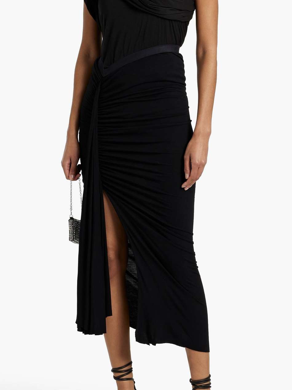 harness draped cotton-jersey top