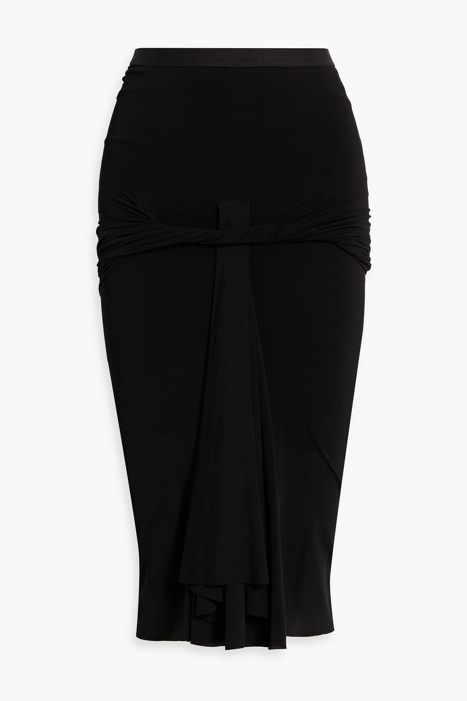 Rick Owens Twist-detailing Midi Skirt In Black