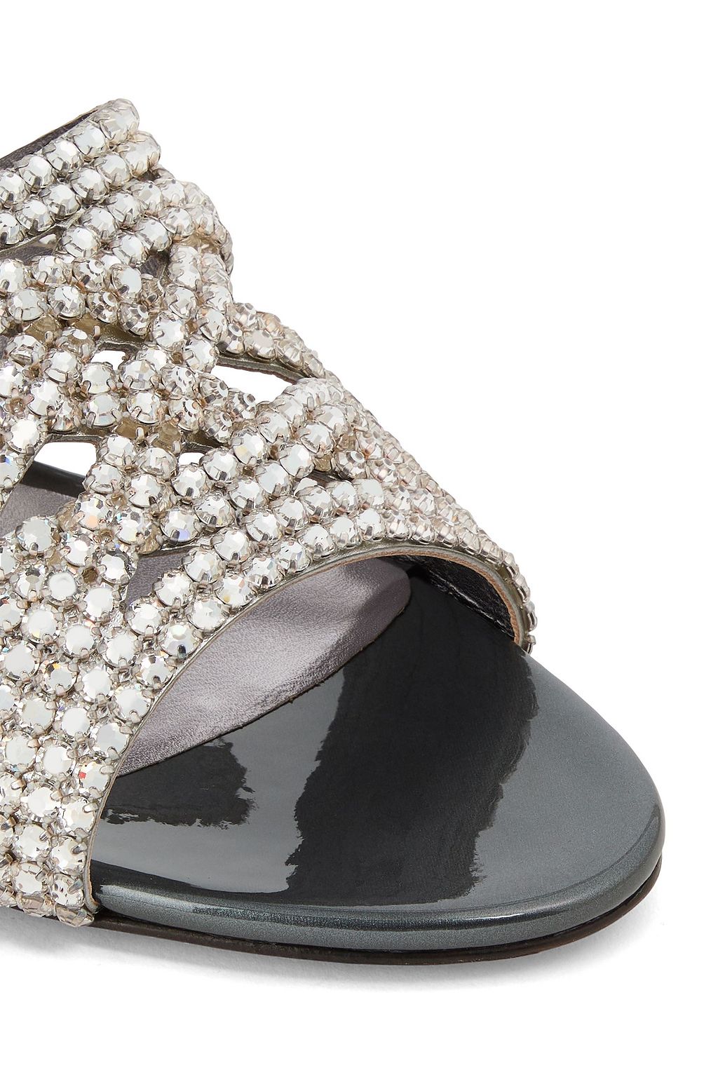 GINA Deitrich crystal-embellished leather mules
