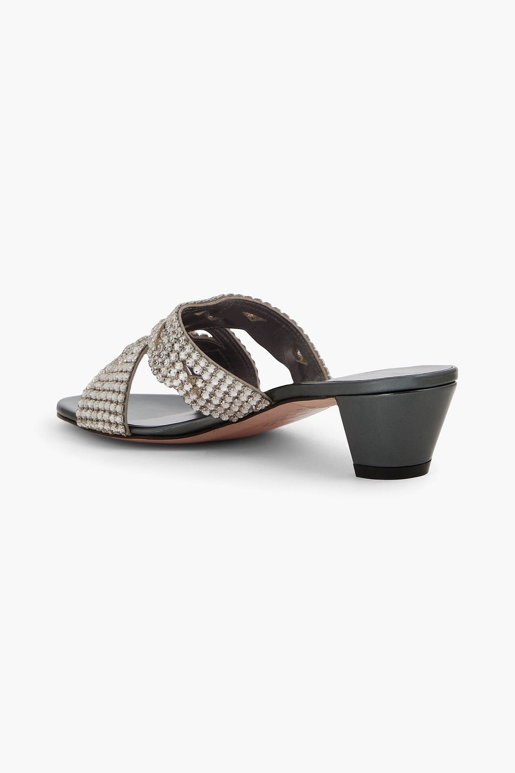 GINA Deitrich crystal-embellished leather mules