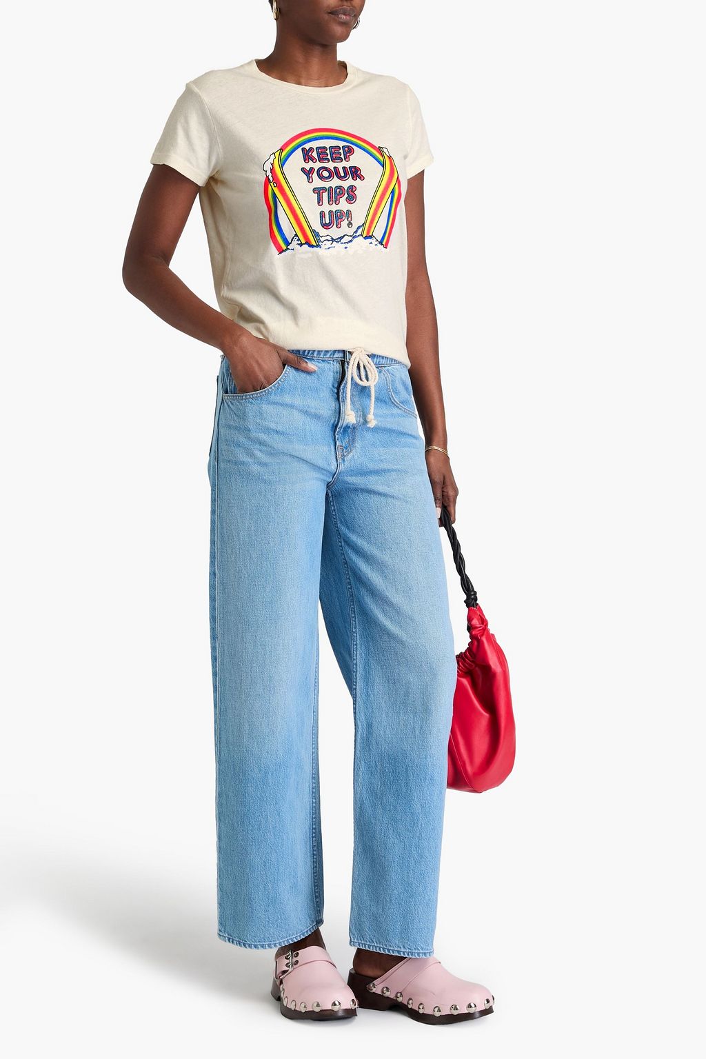 MOTHER Printed cotton-jersey T-shirt