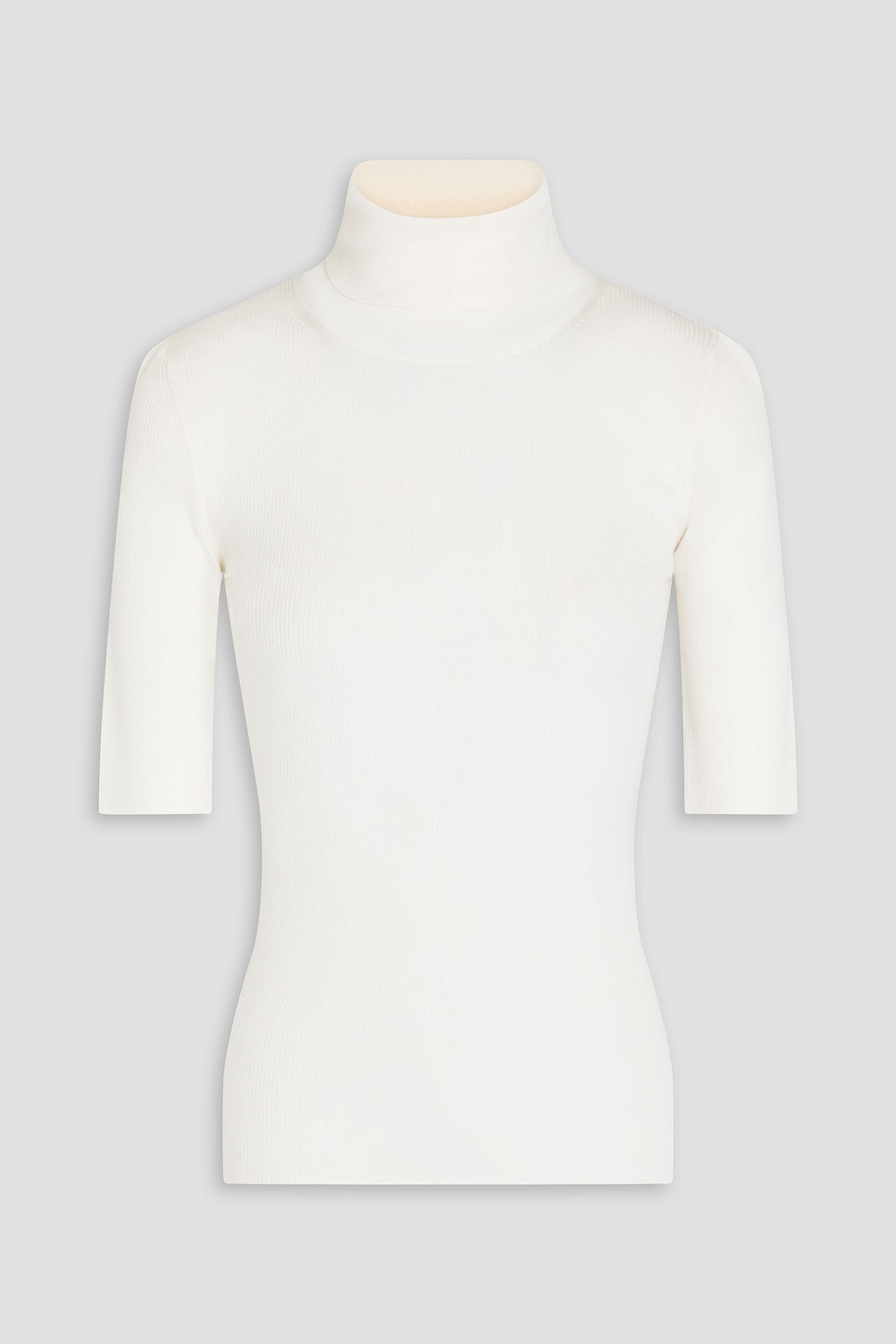 Theory Gerippter Rollkragenpullover Aus Merinowolle In Elfenbein