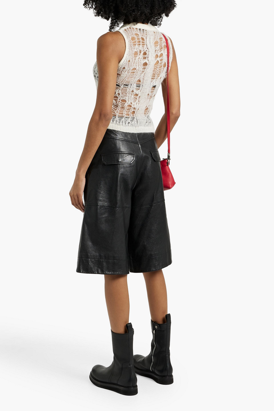 Rick Owens Spider Open-knit Top In Ivory