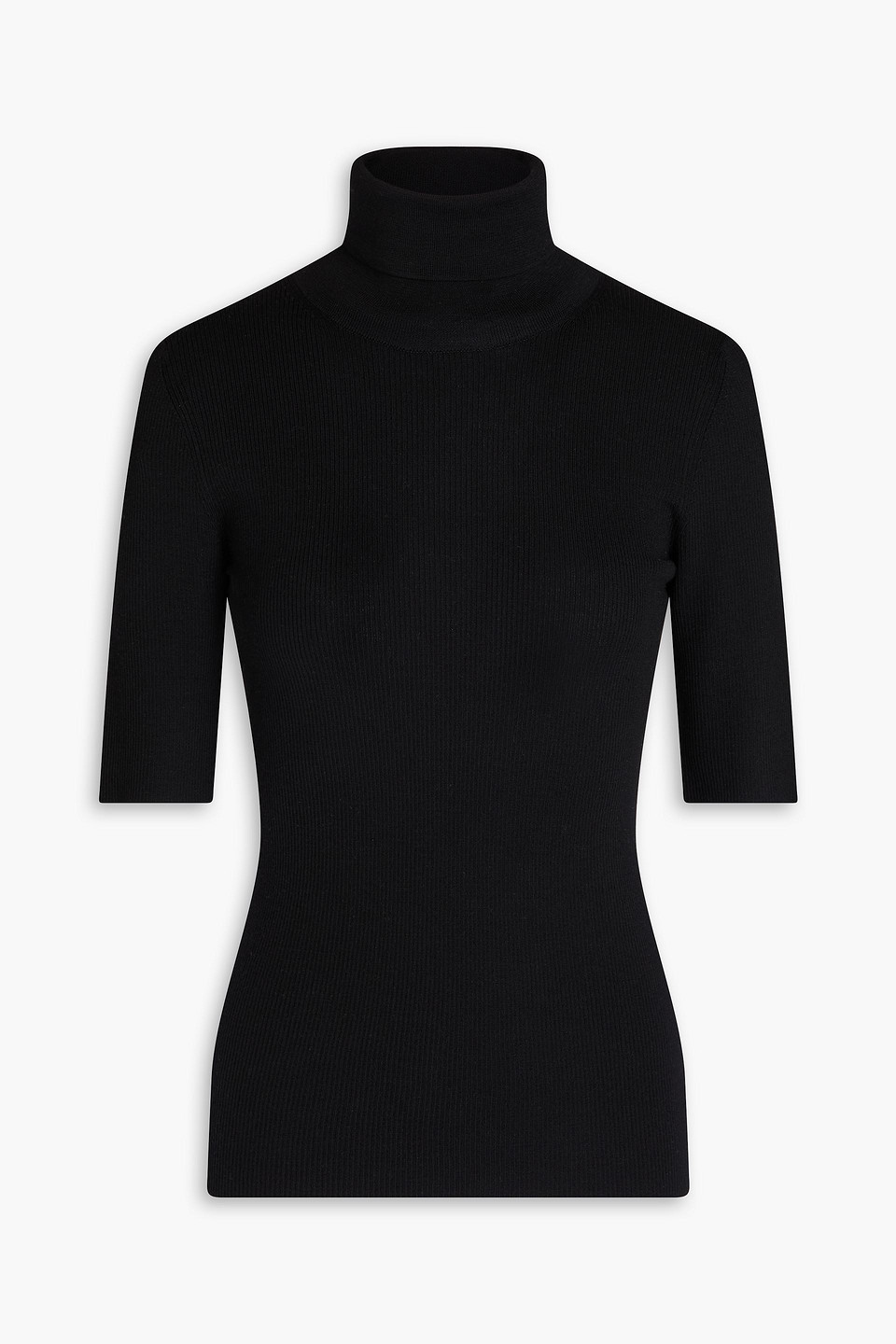 Theory Gerippter Rollkragenpullover Aus Merinowolle In Schwarz