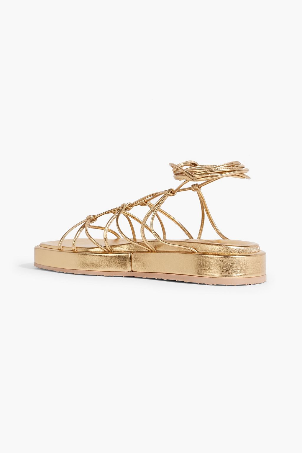 GIANVITO ROSSI Minas knotted metallic leather sandals