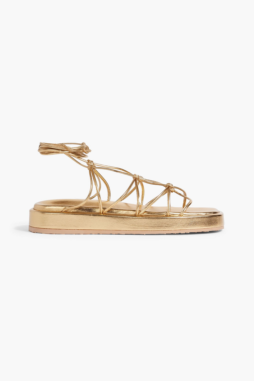 Minas knotted metallic leather sandals