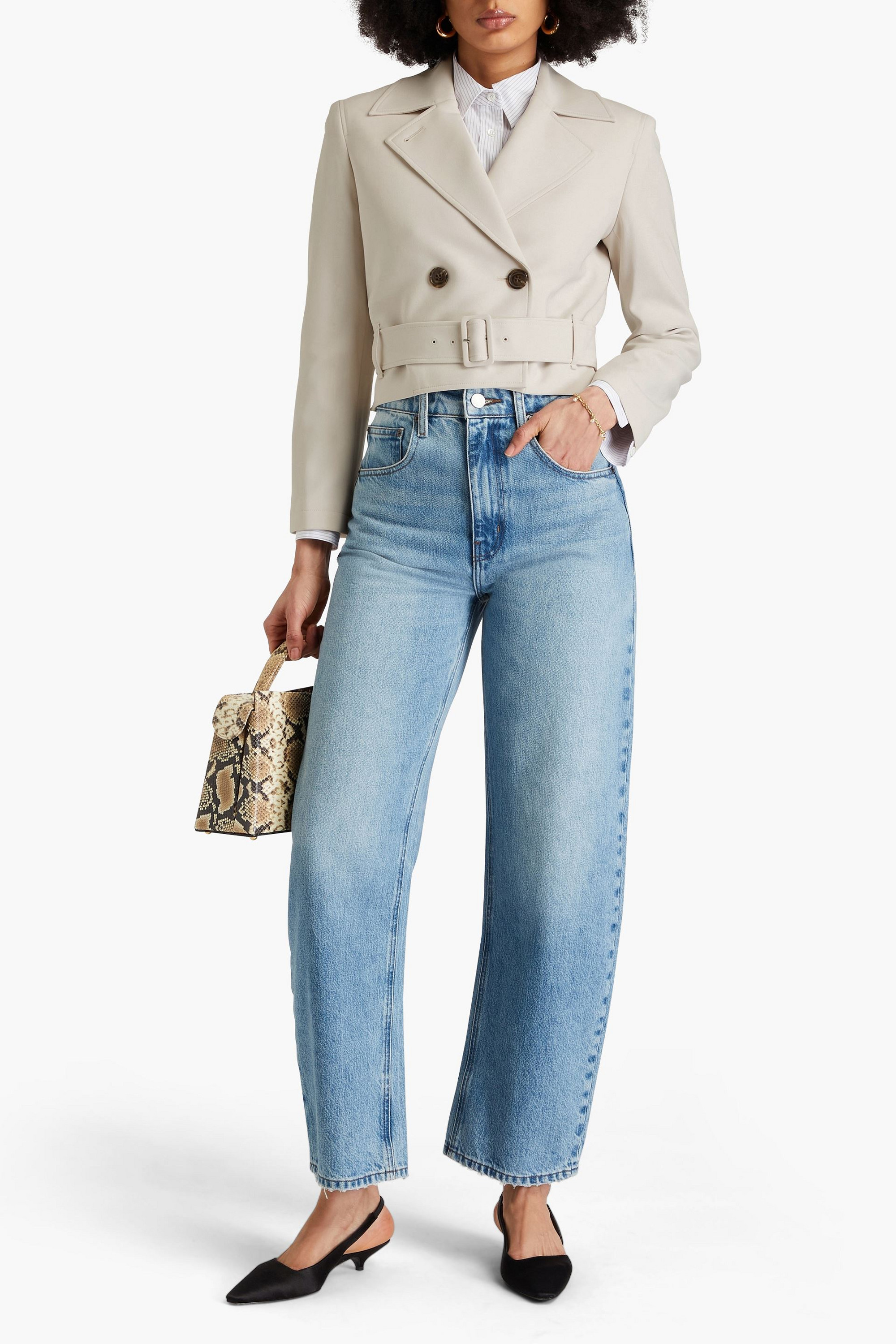 Theory Cropped crepe jacket