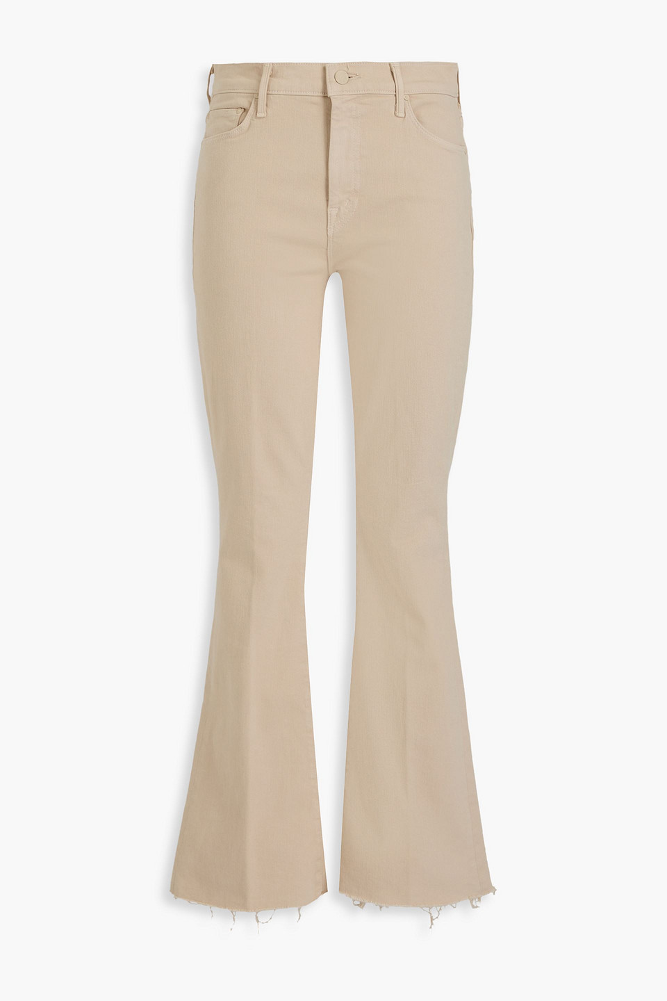 MOTHER WEEKENDER FRAYED HIGH-RISE FLARED JEANS