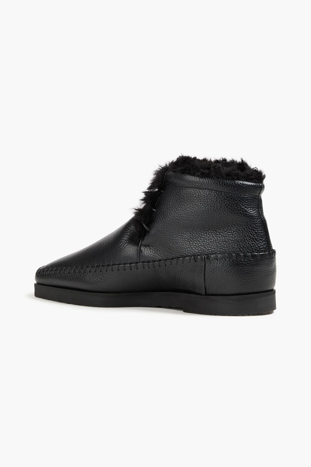 TOTEME Shearling-lined pebbled-leather ankle boots