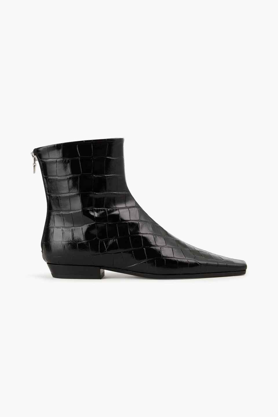 Totême Croc-effect leather ankle boots