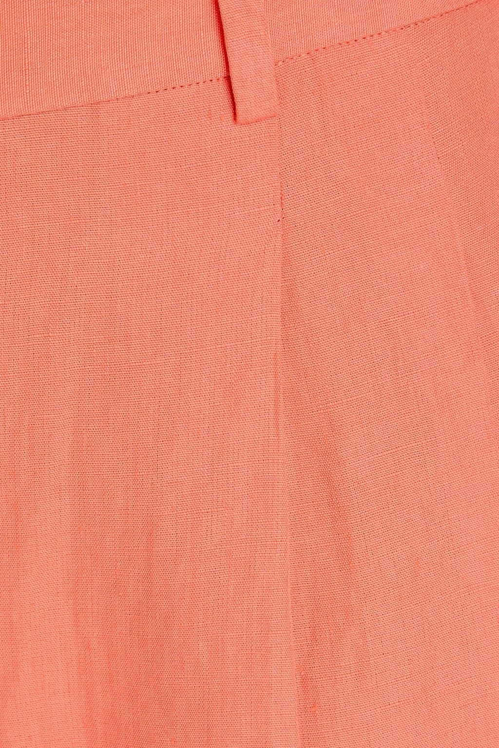 THEORY Pleated linen wide-leg pants