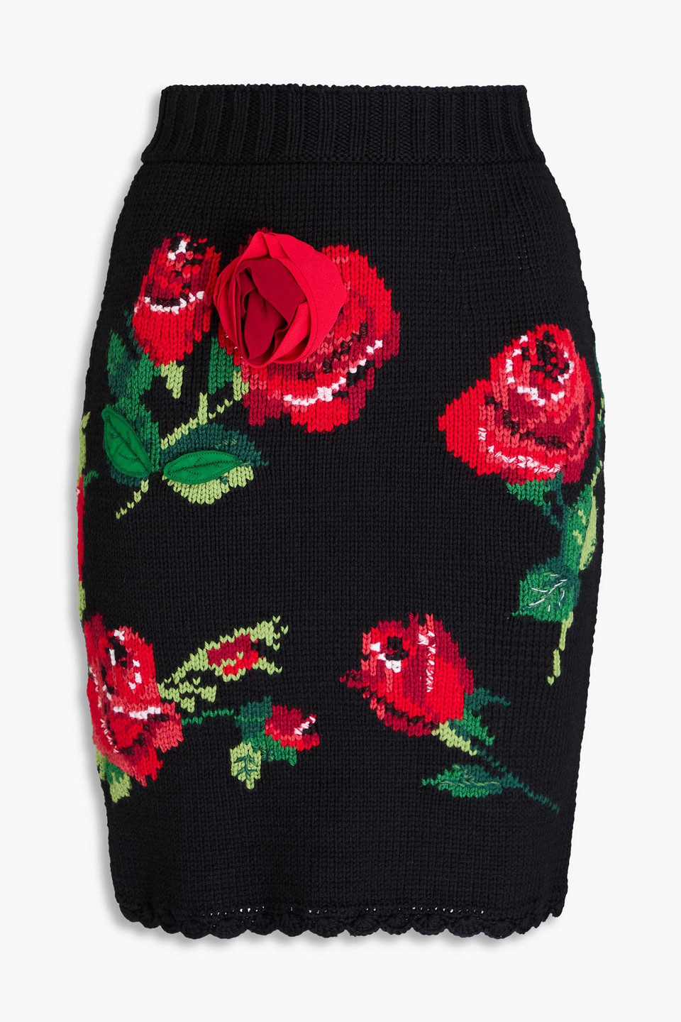 Dolce&Gabbana - Jacquard-knit wool and cashmere-blend skirt - Black - IT 38