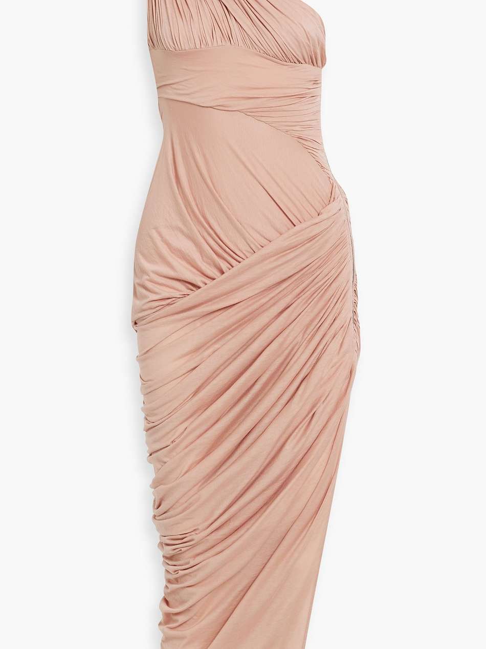 lido one-shoulderdraped cotton-jersey midi dress
