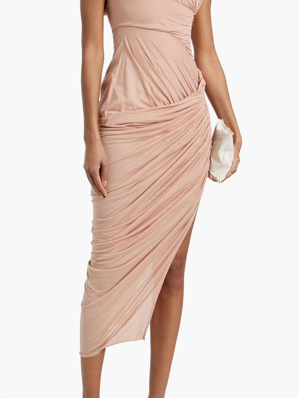 lido one-shoulderdraped cotton-jersey midi dress