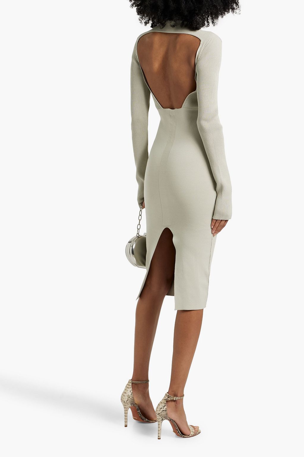 RICK OWENS Column cutout stretch-knit midi dress
