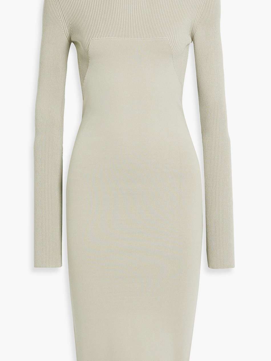 column cutout stretch-knit midi dress