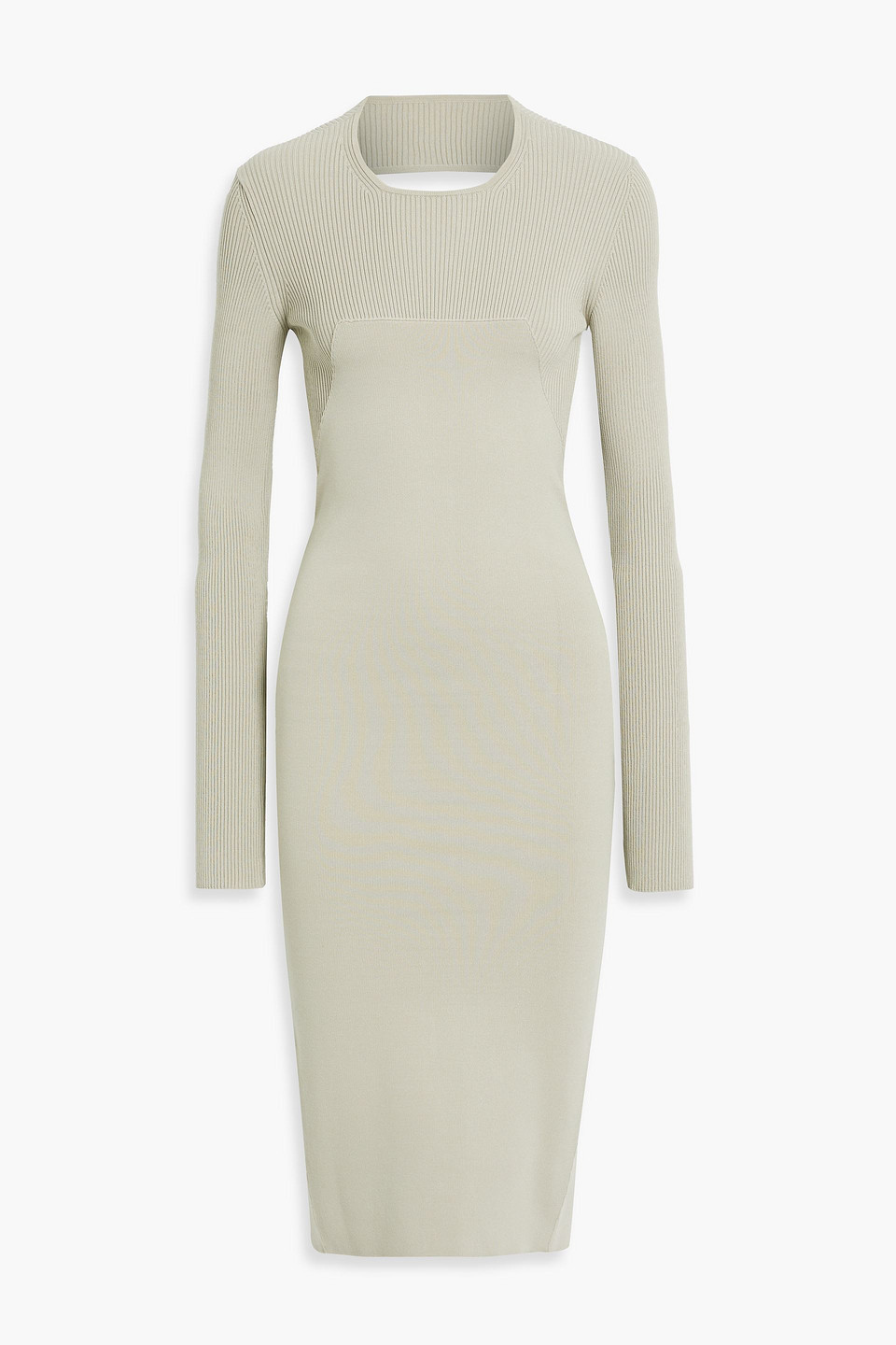 Rick Owens Column Cutout Stretch-knit Midi Dress In Neutral