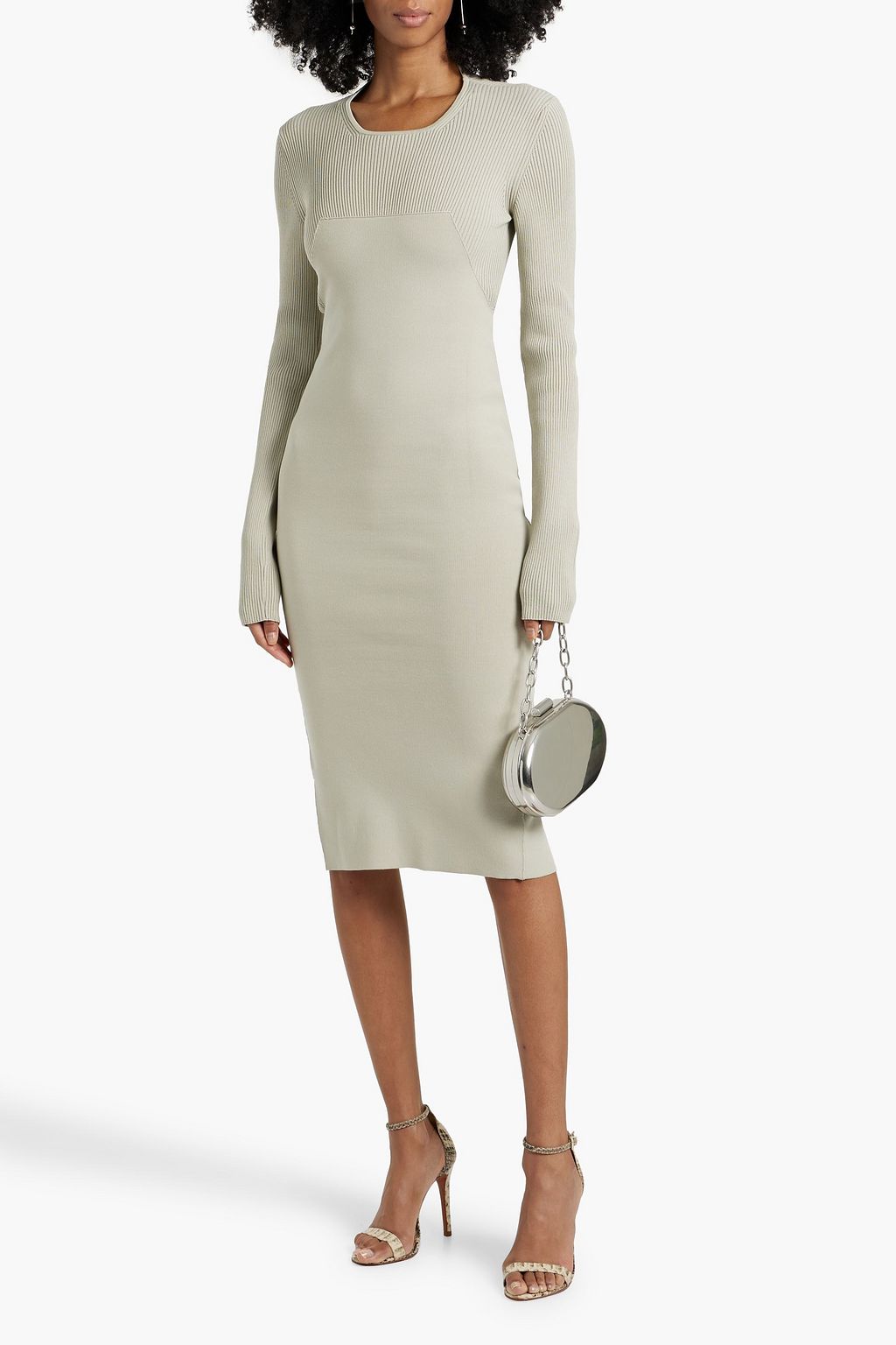 RICK OWENS Column cutout stretch-knit midi dress