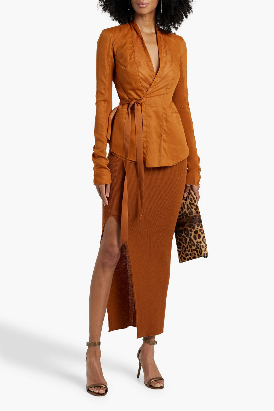 Rick Owens Hollywood Cotton-organza Jacket In Camel