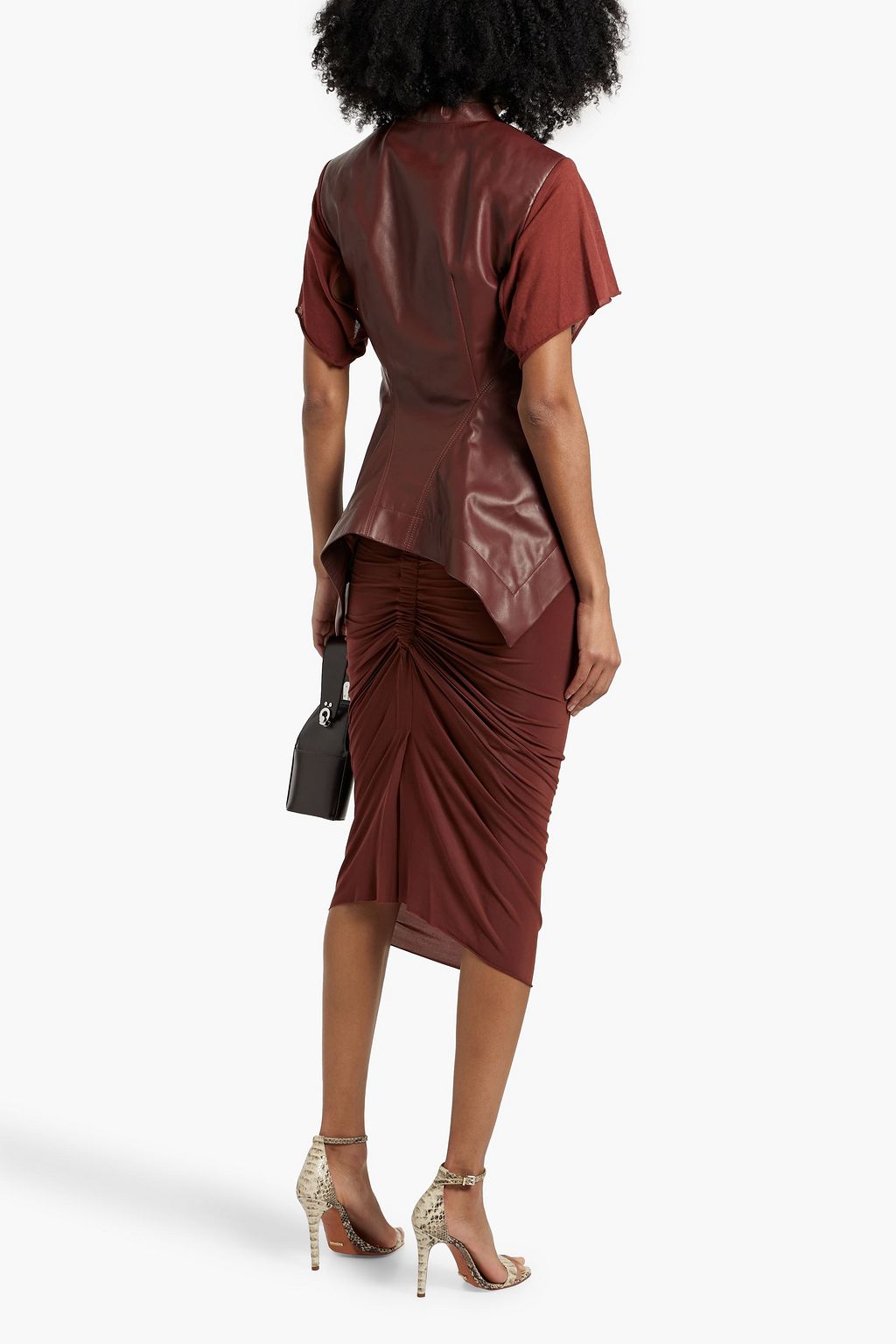 RICK OWENS Tommy jersey-paneled leather jacket