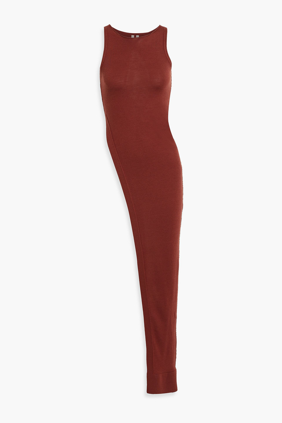 Rick Owens Asymmetric Wool Top In Light Brown