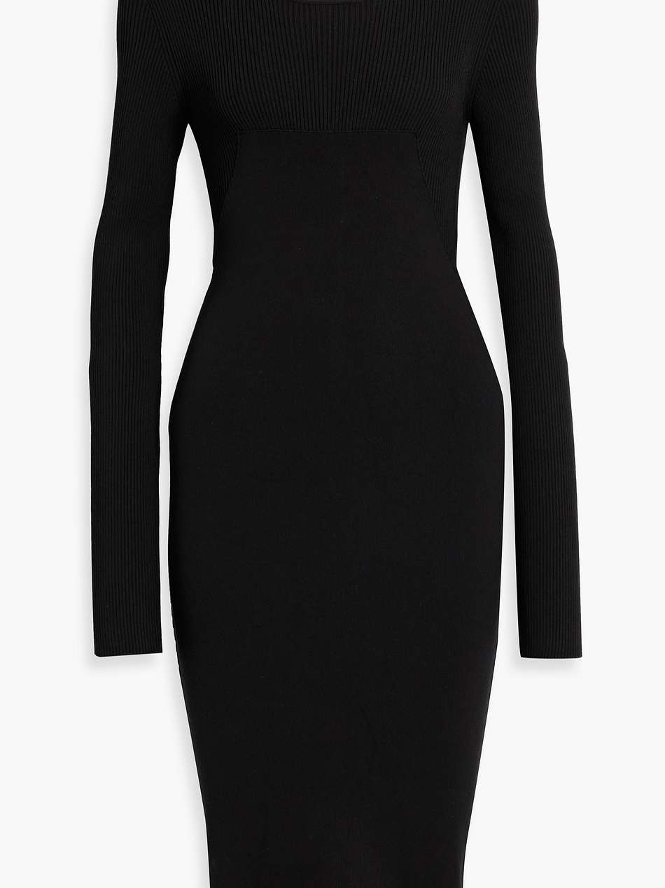 column cutout stretch-knit midi dress