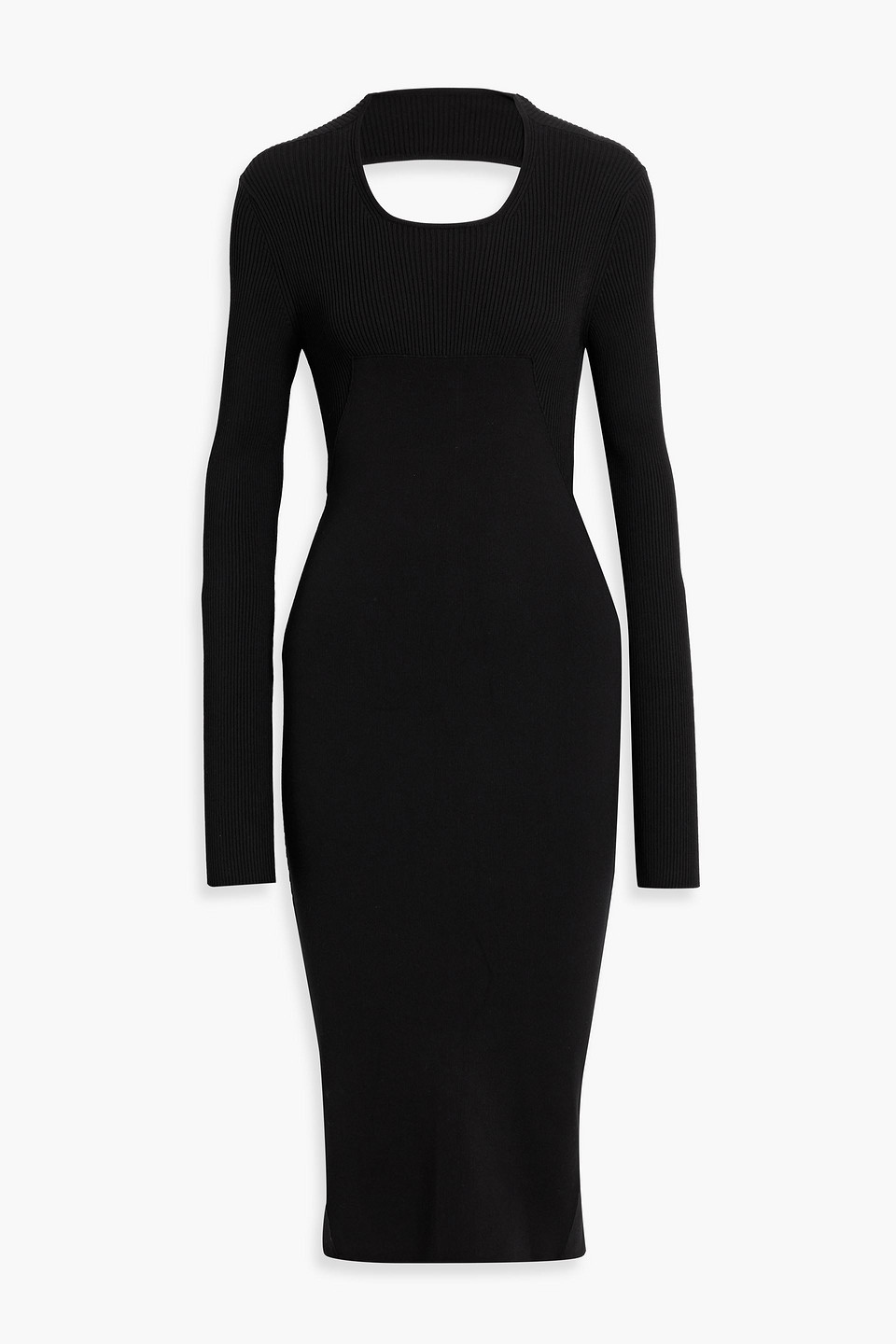 Rick Owens Column Knitted Midi Dress In Schwarz