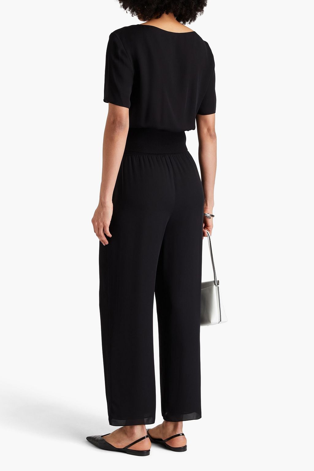 THEORY Silk-satin crepe straight-leg pants
