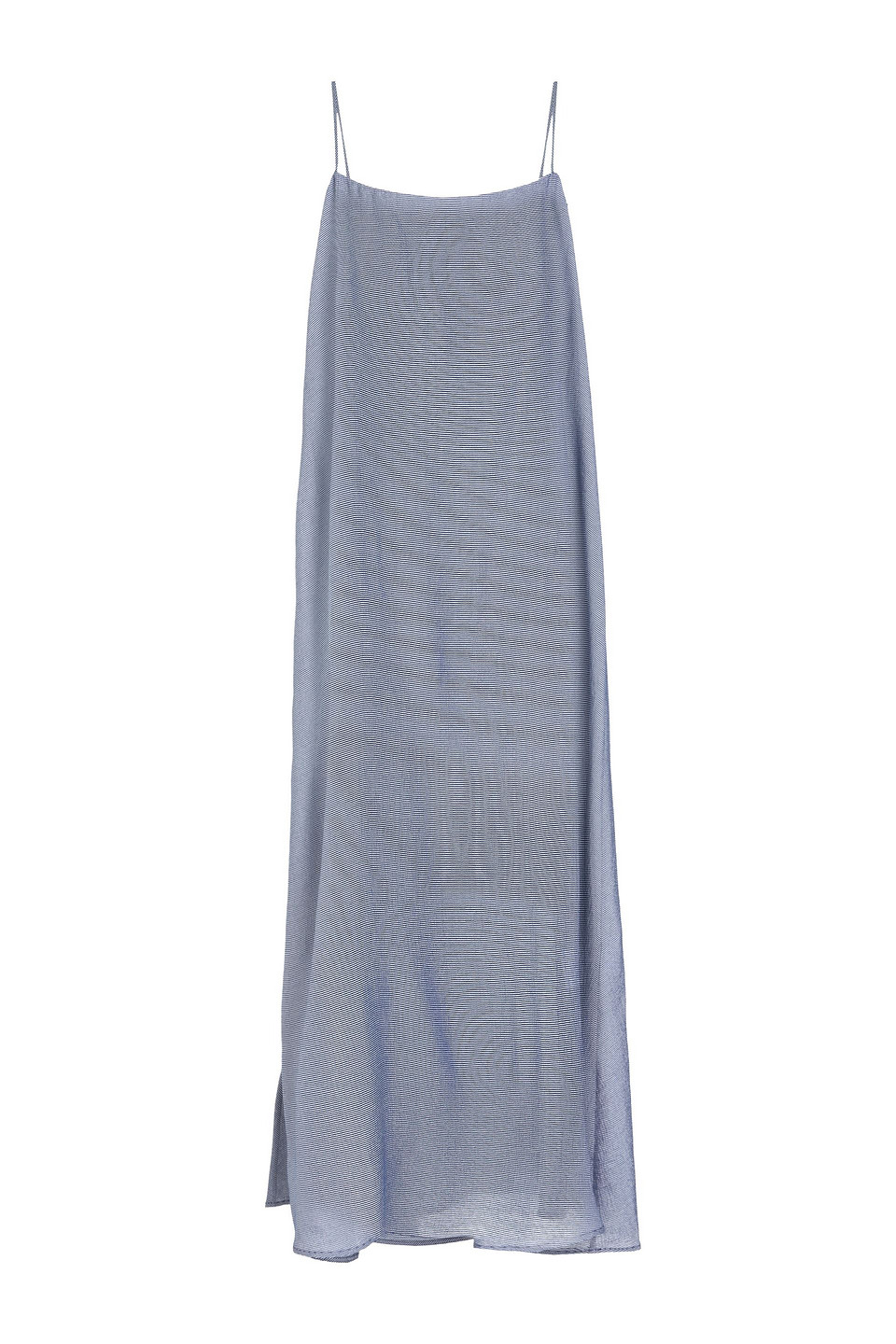 Totême Striped Woven Maxi Dress In Navy