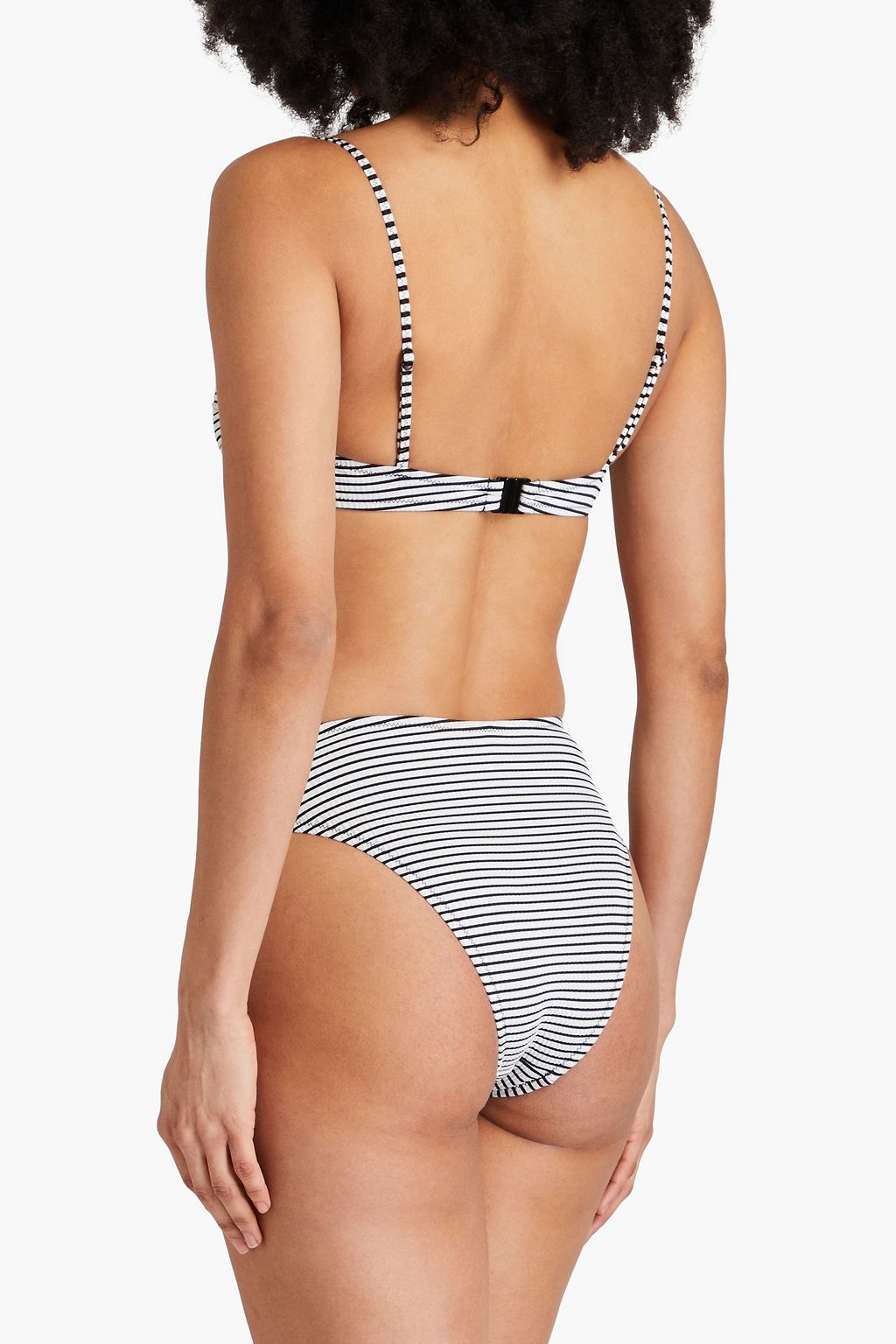 SOLID & STRIPED The Miranda striped seersucker underwired bikini top