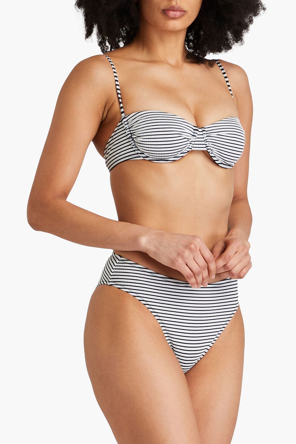 SOLID & STRIPED The Miranda striped seersucker underwired bikini top