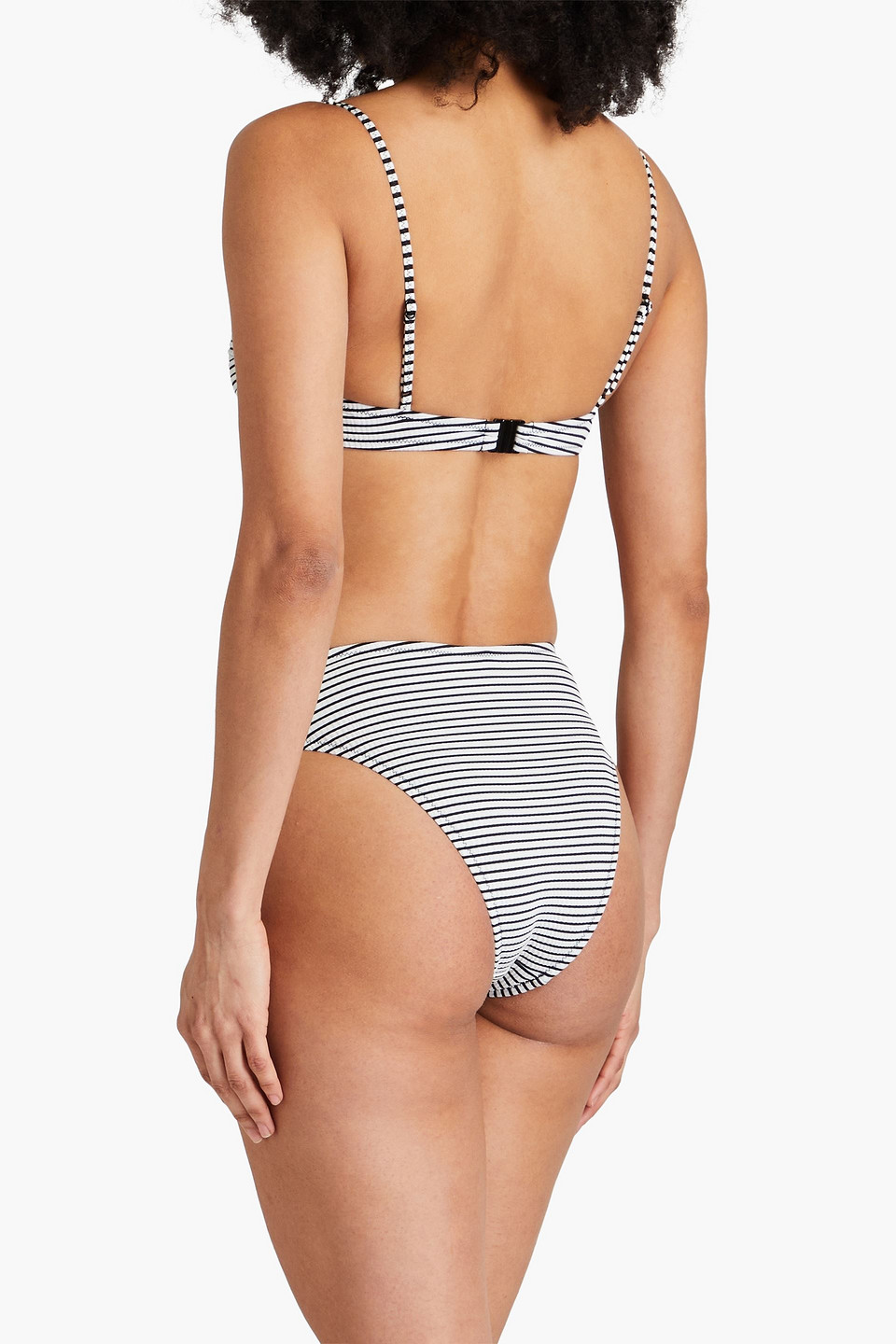  Solid & Striped - The Miranda Bikini-höschen Aus Seersucker Mit Streifen - Schwarz - Xs 