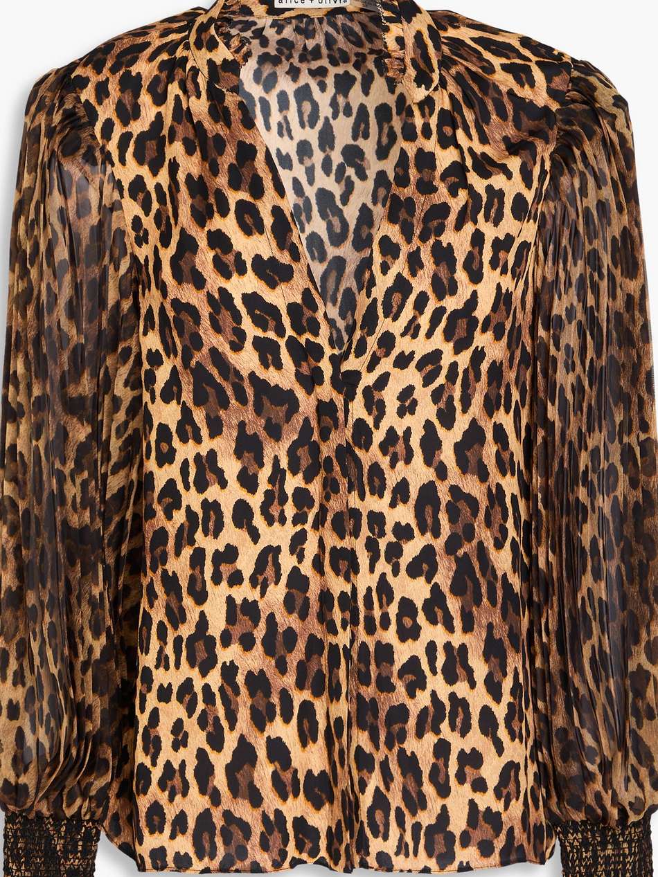 ilan leopard-print crepe de chine blouse