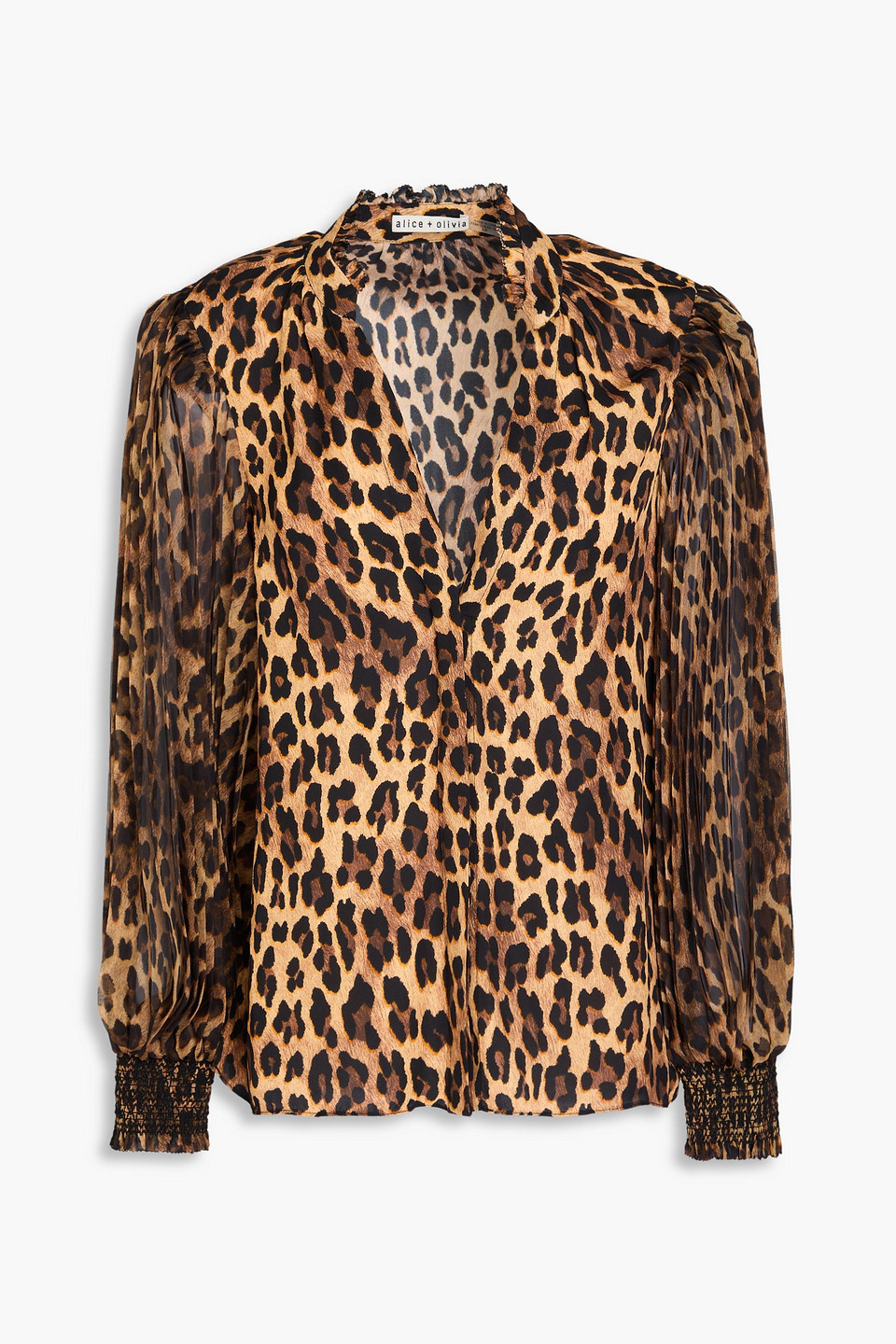 Ilan leopard-print crepe de chine blouse