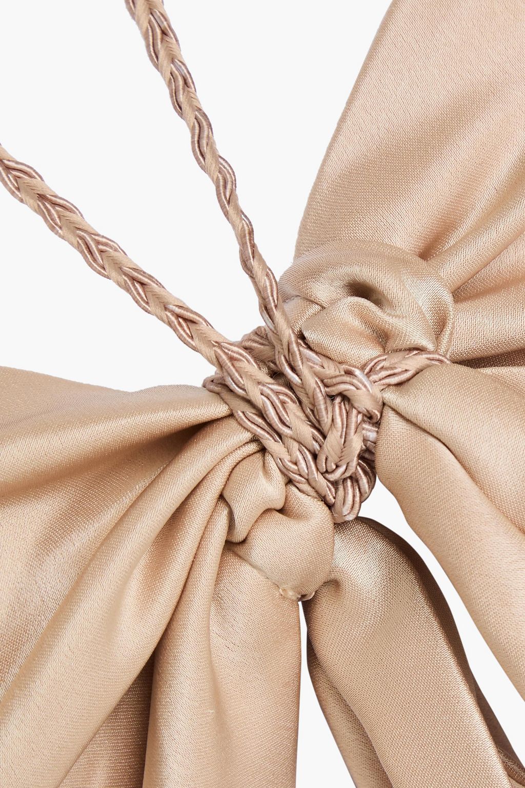 ALICE + OLIVIA サテン クロップド ホルターネックトップス ノット付き