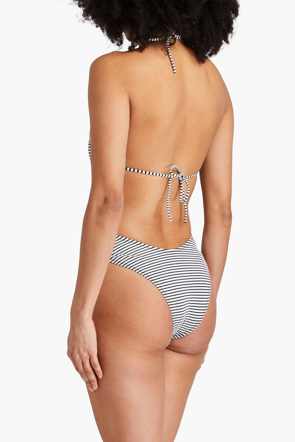 SOLID & STRIPED لباس سباحة "ذا ذاريا" من نسيج سيرساكر بتصميم مخطط